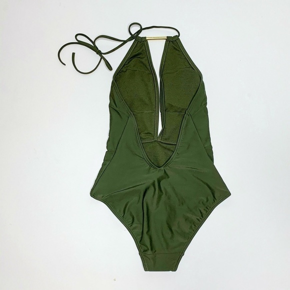 Ted Baker Pikaa Halter Green One-Piece Swim NWT - Picture 4 of 6